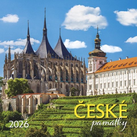 neuveden: Kalendář 2026 České památky, nástěnný, 33 x 33 cm