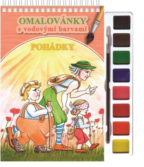 neuveden: Pohádky - Omalovánky s vodovými barvami a štětcem