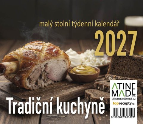: Kalendář 2027 Tradiční kuchyně, malý stolní, týdenní, 13 x 15 cm