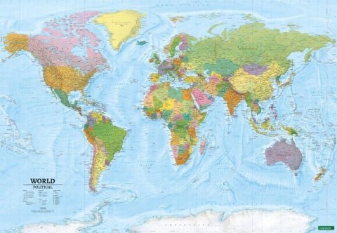 neuveden: Mapa světa XXL 1:15 000 000 / nástěnná mapa (politická, anglicky)