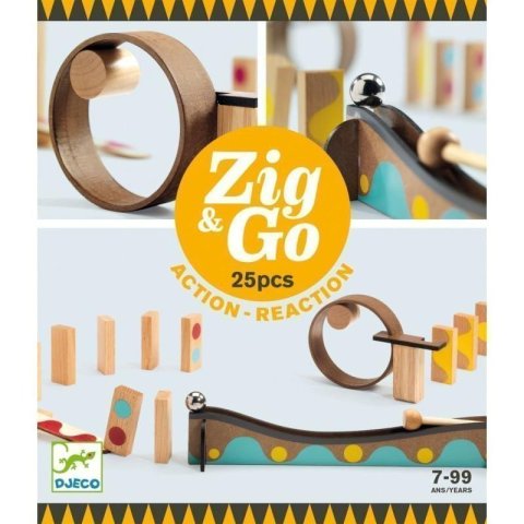 neuveden: DJECO Dřevěná dráha Zig Go 25 dílků