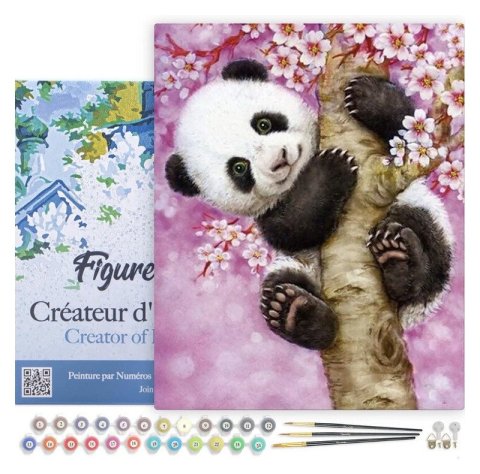 : Malování podle čísel - Baby Panda na rámu 40x50cm