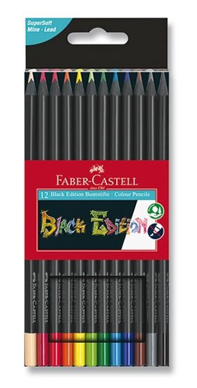neuveden: Faber - Castell Pastelky trojhranné Black Edition 12 ks neuveden: Faber - Castell Pastelky trojhranné Black Edition 12 ks