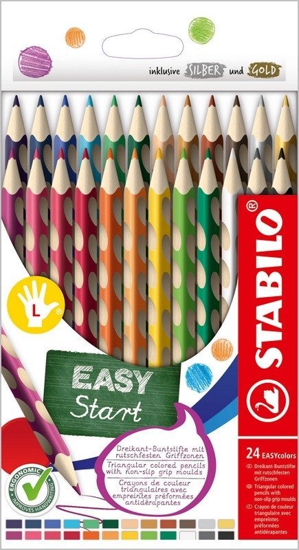 neuveden: Ergonomické pastelky pro leváky STABILO EASYcolors - sada 24 ks