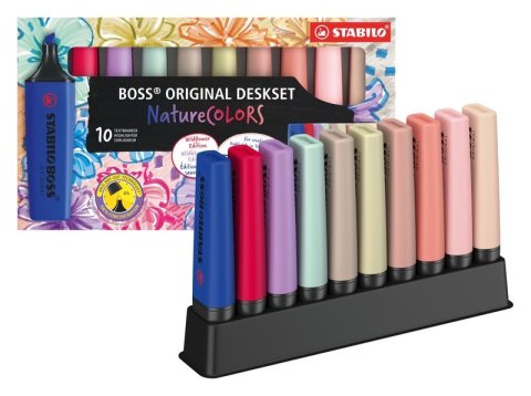 neuveden: Zvýrazňovač STABILO BOSS ORIGINAL NatureCOLORS Wildflower - deskset 10 ks