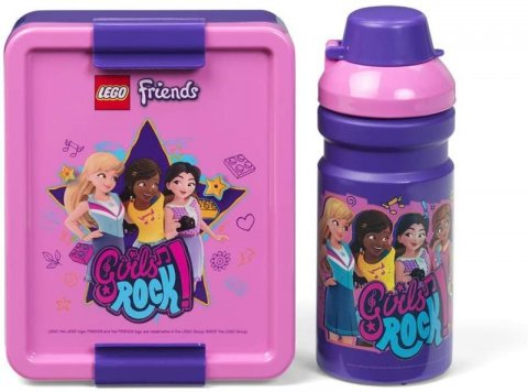 neuveden: Svačinový set LEGO Friends Girls Rock (láhev a box) - fialová