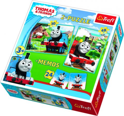 neuveden: Trefl Puzzle Mašinka Tomáš / 30+48 dílků + pexeso