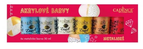 neuveden: Sada akrylových barev Cadence - Metalické 6 x 30 ml