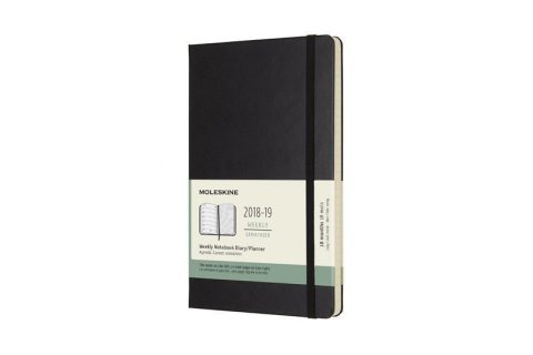neuveden: Moleskine: Plánovací zápisník 2018-2019 tvrdý černý L