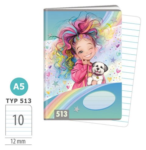 : Školní sešit A5, 10 listů, typ 513 Rainbow Ella