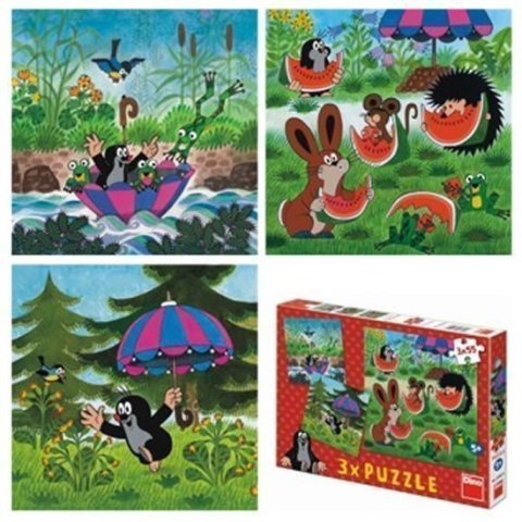 neuveden: Krtek a paraplíčko - Puzzle 3x55
