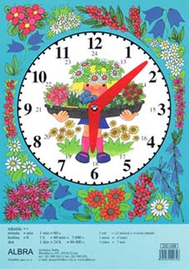 Plicková Edita: Hodiny - barevné květiny (pohyblivé ručičky, A4)
