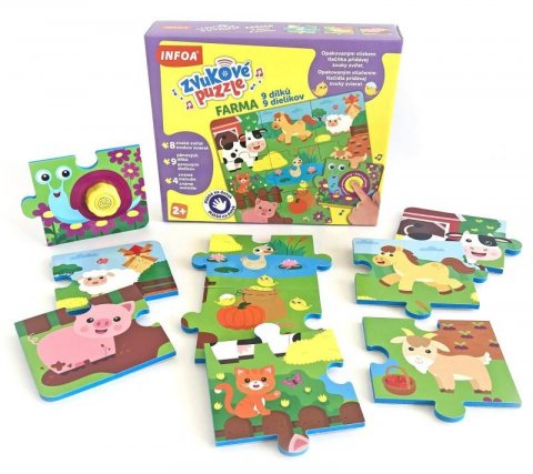 neuveden: Zvukové puzzle Farma - 9 dílků / 9 dielikov