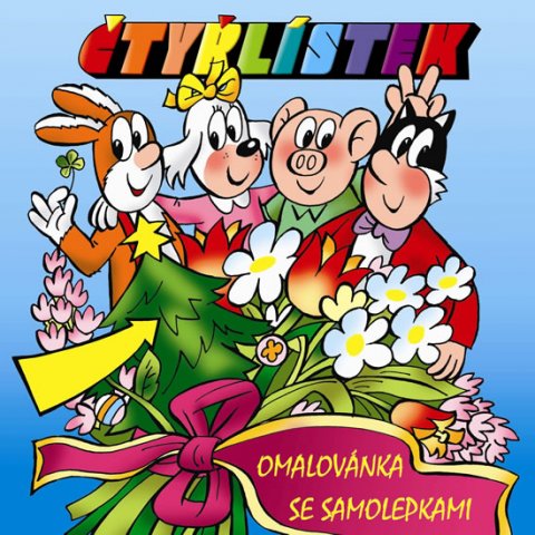 Němeček Jaroslav: Čtyřlístek - omalovánky čtverec se samolepkami