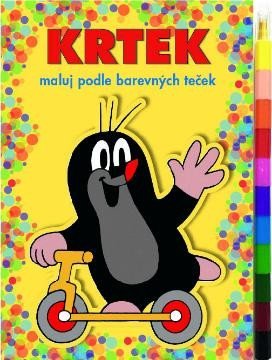 neuveden: Krtek - Maluj podle barevných teček + maxi voskovky