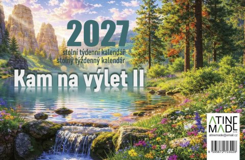 : Kalendář 2027 Kam na výlet II, stolní, týdenní, 14 x 21,4 cm