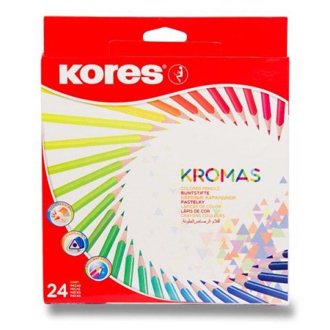 neuveden: KROMAS, trojhranné pastelky 3 mm / 24 barev