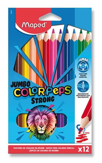 neuveden: Maped - Bezdřevé pastelky Color´Peps Strong Jumbo 12 ks neuveden: Maped - Bezdřevé pastelky Color´Peps Strong Jumbo 12 ks