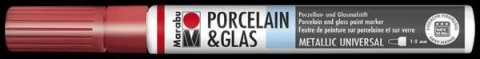 neuveden: Marabu Popisovač na sklo/porcelán 1-2 mm - metalický červený