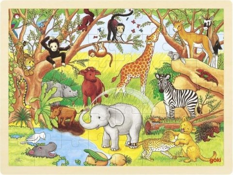 neuveden: Goki Puzzle Afrika 48 dílků - dřevěné neuveden: Goki Puzzle Afrika 48 dílků - dřevěné
