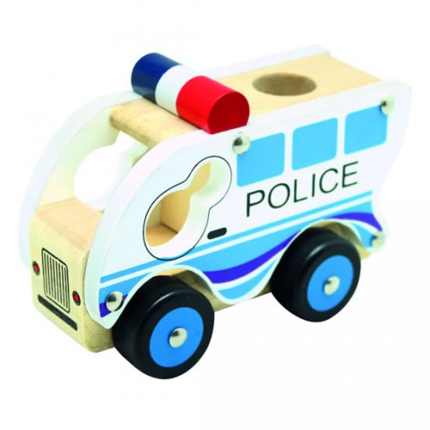 neuveden: Dřevěné auto Policie