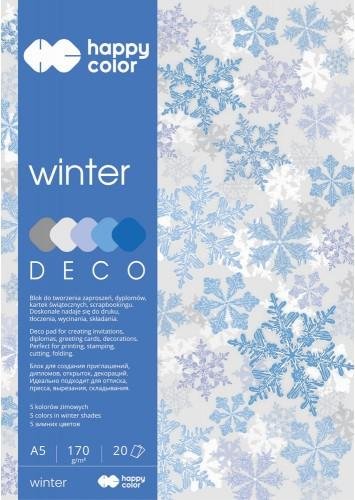 neuveden: Blok s barevnými papíry A4 Deco 170 g - zima