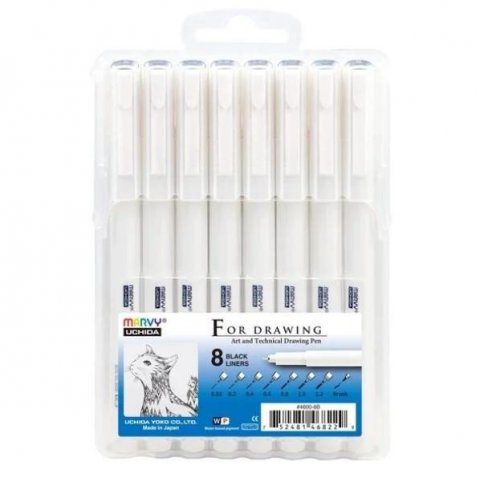 neuveden: Popisovač 4600-8B 8KS ČERNÝ B/1,2/1,0/0,8/0,6/0,4/0,2/0,02