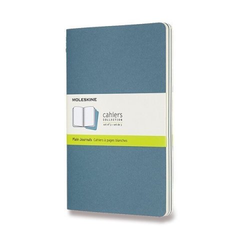 neuveden: Sešity Moleskine Cahier, L, čisté, 3 ks - tm. tyrkysové