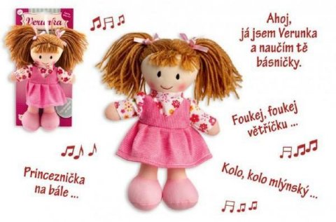 neuveden: Panenka Verunka hadrová plyš 20 cm / česky mluvící na kartě