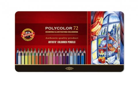 neuveden: Koh-i-noor pastelky umělecké POLYCOLOR kreslířská sada 72  ks v plechové kr