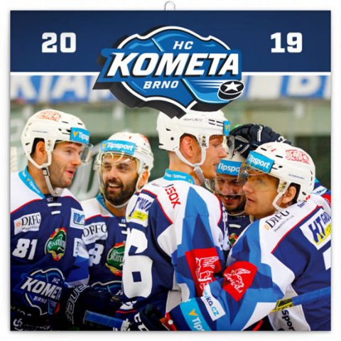 neuveden: Kalendář poznámkový 2019 - HC Kometa Brno, 30 x 30 cm