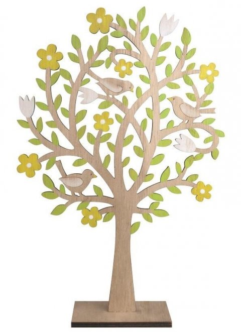 neuveden: Strom dřevěný se žlutými květy na postavení 30 cm