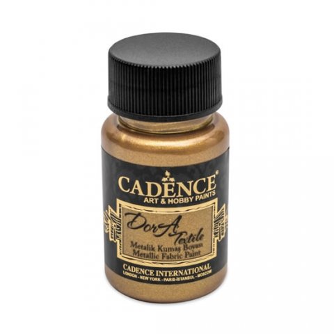 neuveden: Metalická barva na textil Cadence Dora Textile - antická zlatá / 50 ml neuveden: Metalická barva na textil Cadence Dora Textile - antická zlatá / 50 ml