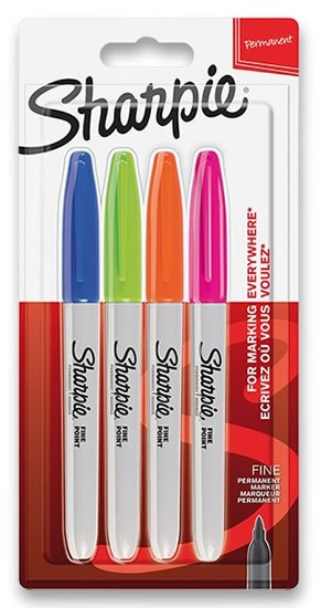 neuveden: Permanentní popisovač Sharpie Fine sada 4 ks, doplňkové barvy neuveden: Permanentní popisovač Sharpie Fine sada 4 ks, doplňkové barvy