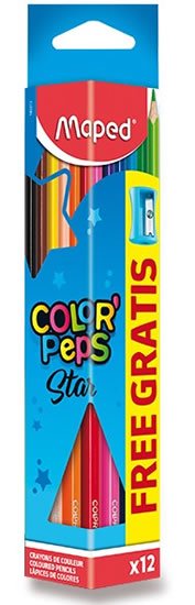 neuveden: Maped - Pastelky trojhranné Color´ Peps 12 ks + ořezávátko neuveden: Maped - Pastelky trojhranné Color´ Peps 12 ks + ořezávátko