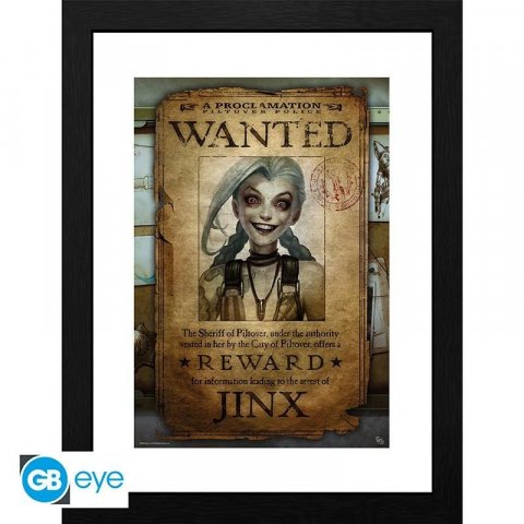neuveden: League of Legends Zarámovaný plakát - Jinx Wanted