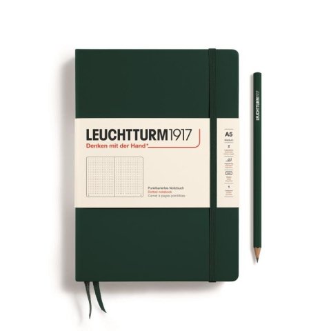 neuveden: Leuchtturm1917 Zápisník Forest Green Medium A5 tečkovaný