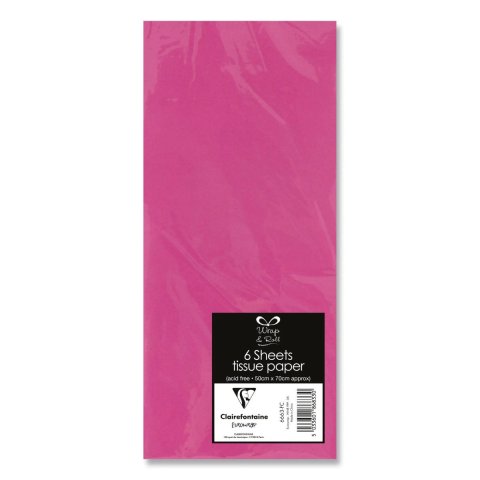 neuveden: CLAIREFONTAINE hedvábný papír - fuchsiový, 6 ks, 50x70 cm