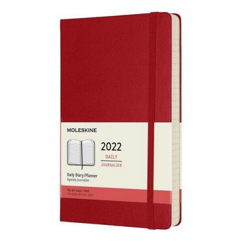 neuveden: Moleskine Diář 2022 červený L, denní, tvrdý