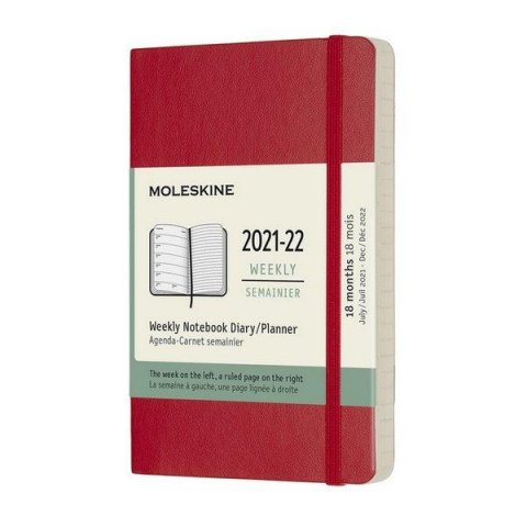 neuveden: Moleskine Zápisník plánovací 2021-2022 červený S, měkký