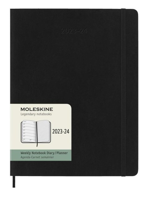 neuveden: Moleskine Zápisník plánovací 18 měsíční 2023-24 měkký černý XL