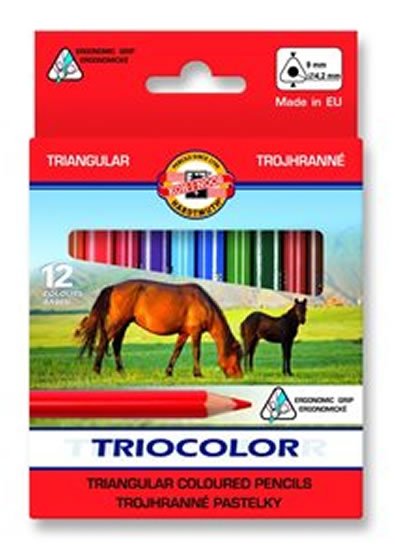 neuveden: Koh-i-noor pastelky TRIOCOLOR trohranné 12 ks, krátké