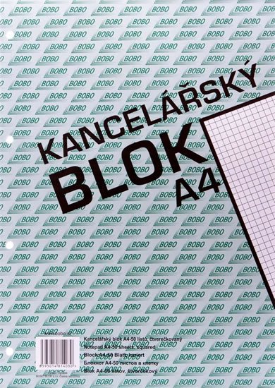 neuveden: Kancelářský blok A4, čtvereček, 50 listů neuveden: Kancelářský blok A4, čtvereček, 50 listů