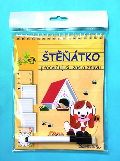 Miler Kateřina: Štěňátko - Stíratelné listy A5 s popisovačem – Procvičuj si, zas a znovu Miler Kateřina: Štěňátko - Stíratelné listy A5 s popisovačem – Procvičuj si, zas a znovu