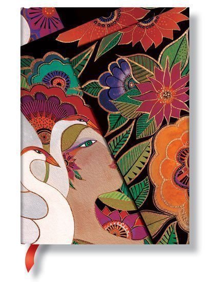 neuveden: Zápisník - Sigrun with Swans Wrap, midi 120x170