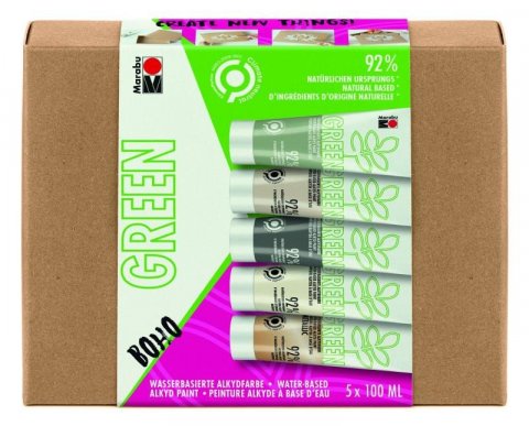 neuveden: Marabu Green Sada Alkydových barev Boho 5x 100 ml