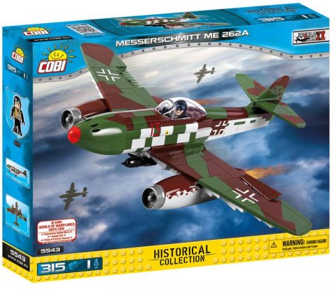neuveden: Stavebnice COBI - II WW Messerschmitt Me 262A Schwalbe, 315 kostek, 1 figur