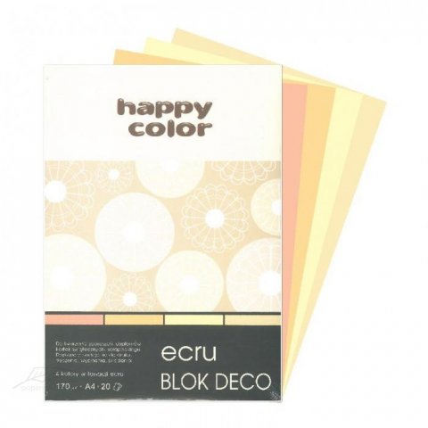 neuveden: Blok s barevnými papíry A4 Deco 170 g - ecru odstíny