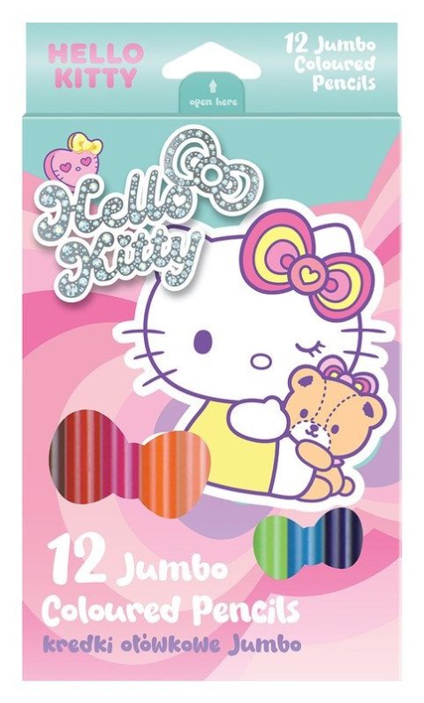 : Pastelky trojhranné Jumbo Hello Kitty, 12 barev