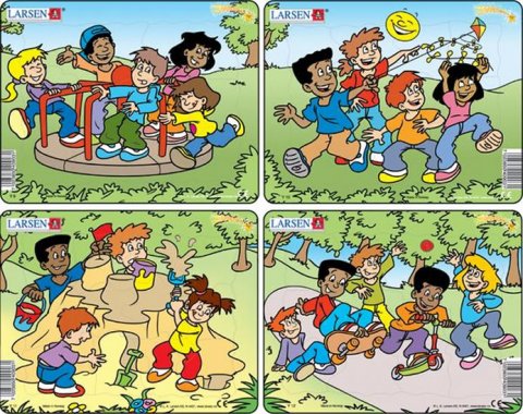 neuveden: Puzzle MINI - Děti si hrají /12 dílků (4 druhy)